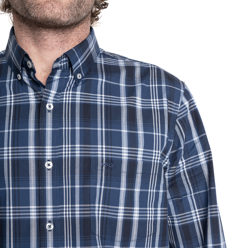 CAMISA HOMBRE MANGA LARGA ESCOCESA QUEENS. | AZUL MARINO - 3