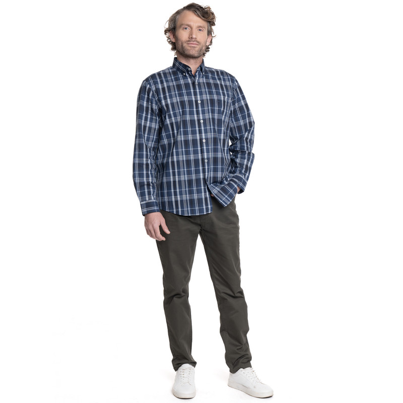 CAMISA HOMBRE MANGA LARGA ESCOCESA QUEENS. | AZUL MARINO - 4