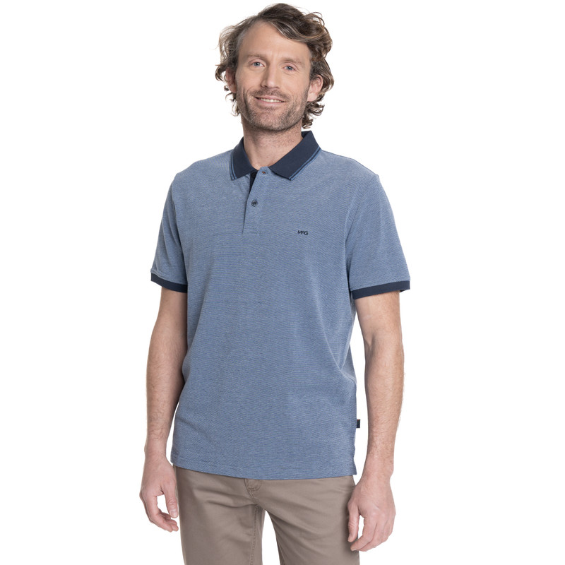 POLERA HOMBRE MANGA CORTA JACQUARD CHELSEA. | CELESTE - 1