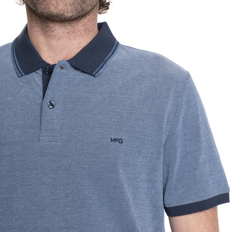 POLERA HOMBRE MANGA CORTA JACQUARD CHELSEA. | CELESTE - 3