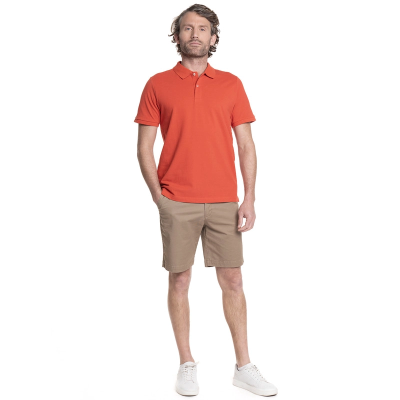 POLERA HOMBRE PIQUE MANGA CORTA LISA HUMPTONS. | CORAL - 4