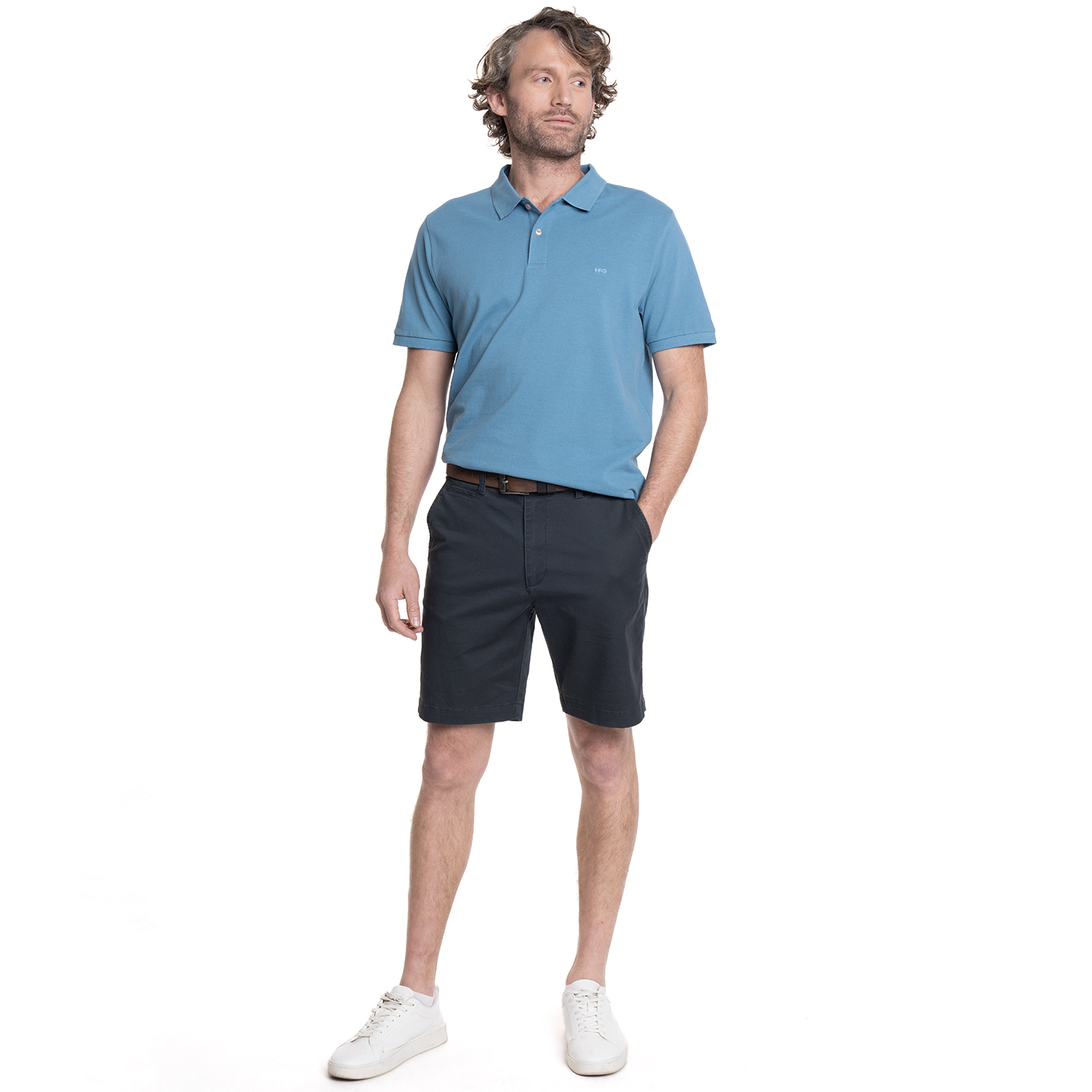 POLERA HOMBRE PIQUE MANGA CORTA LISA HUMPTONS. | AZUL - 4