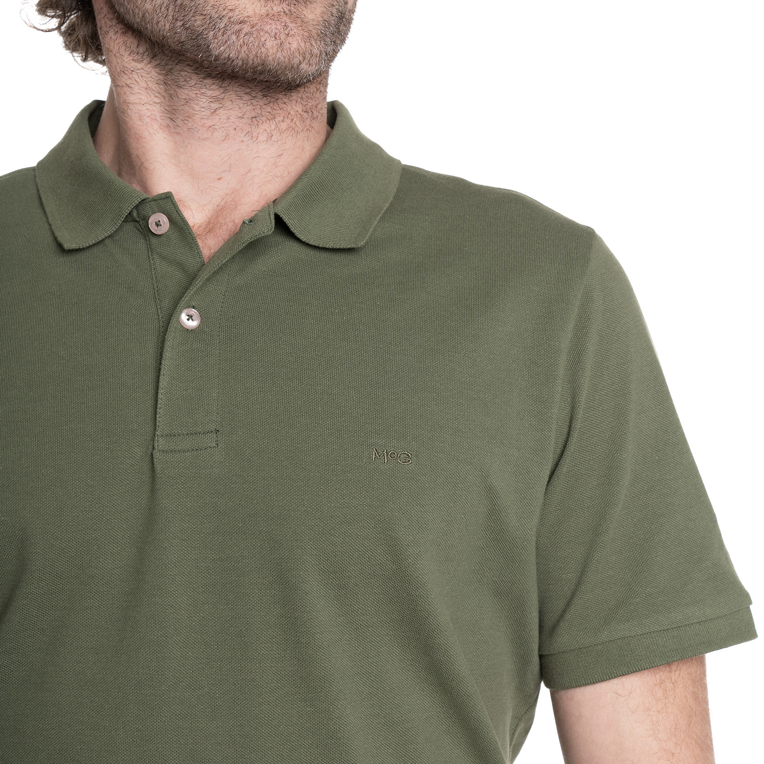 POLERA HOMBRE PIQUE MANGA CORTA LISA HUMPTONS. | VERDE MUSGO - 3