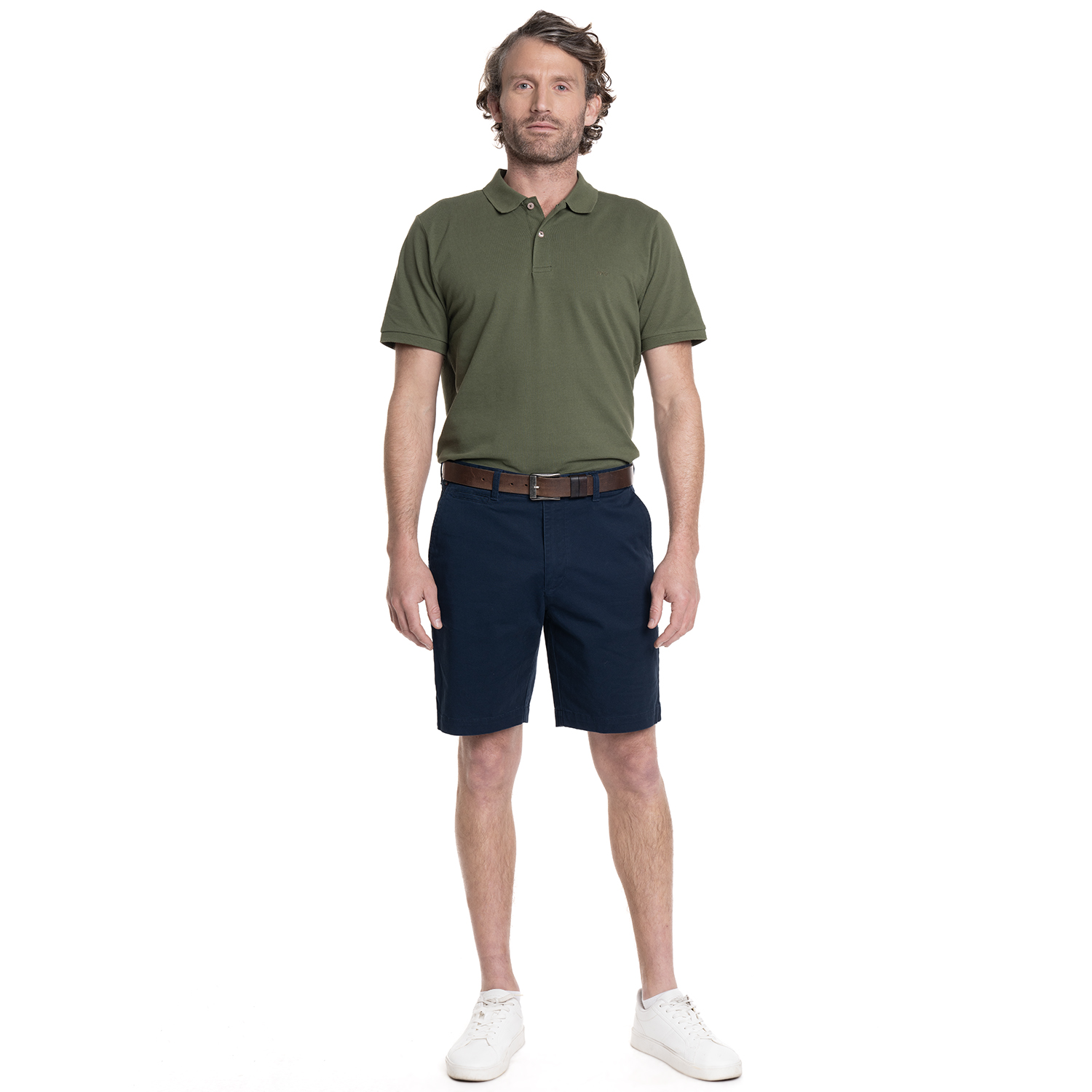 POLERA HOMBRE PIQUE MANGA CORTA LISA HUMPTONS. | VERDE MUSGO - 4