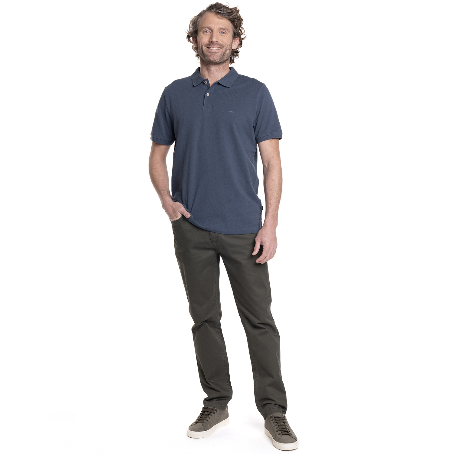 POLERA HOMBRE PIQUE MANGA CORTA LISA HUMPTONS. | AZUL MARINO - 4