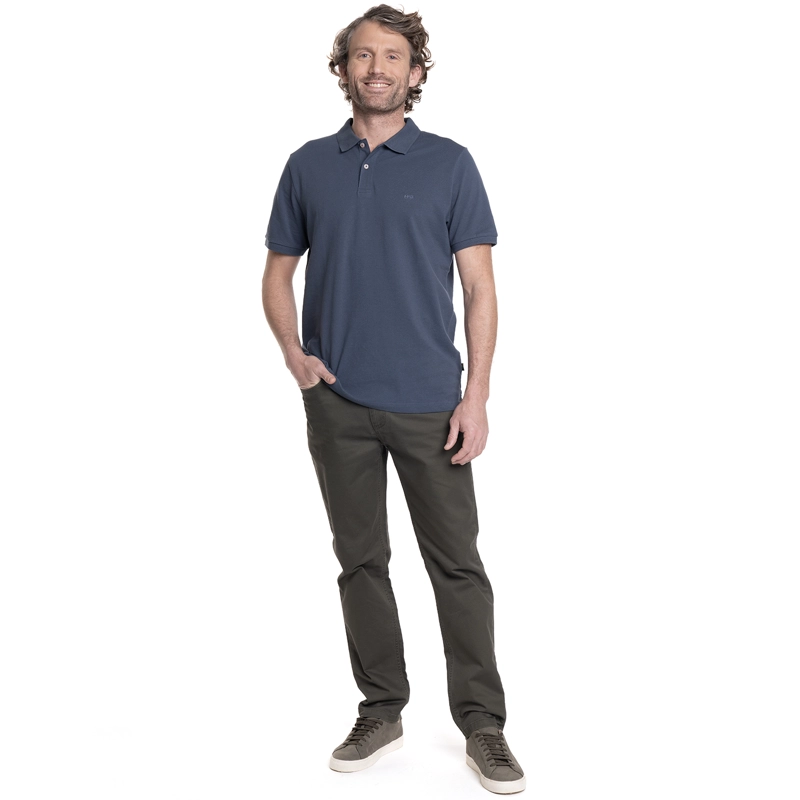POLERA HOMBRE PIQUE MANGA CORTA LISA HUMPTONS. | AZUL MARINO - 4