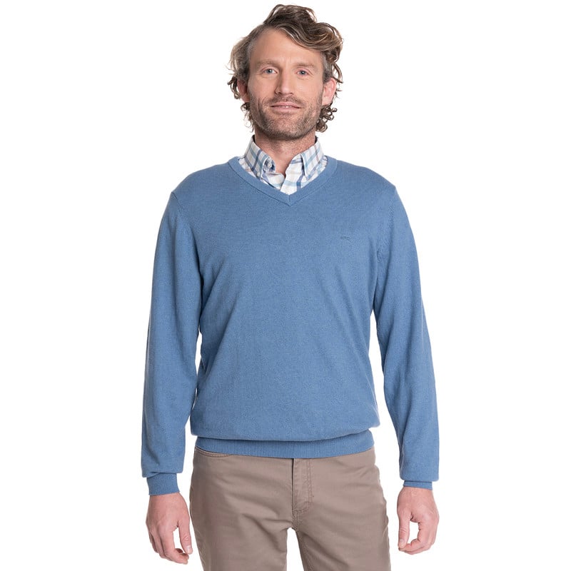 SWEATERS HOMBRE CUELLO V MIDTOWN | CELESTE - 1