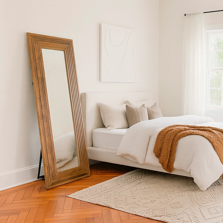 ESPEJO MEYA MUEBLES RECTANGULAR WUDEX PIE MADERA OLMO - 2