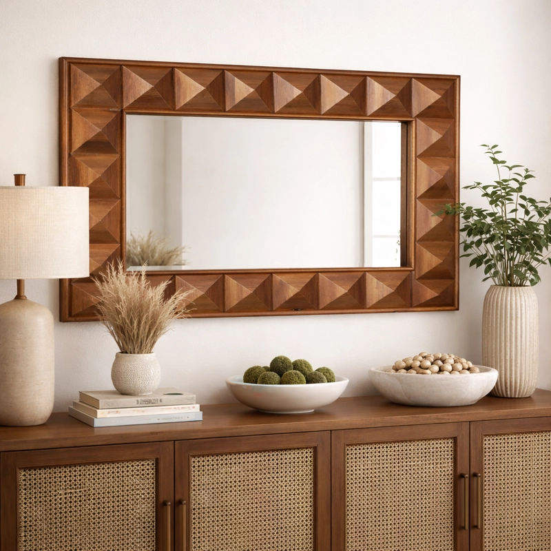 ESPEJO MEYA MUEBLES RECTANGULAR NAPO PARED MADERA - 2