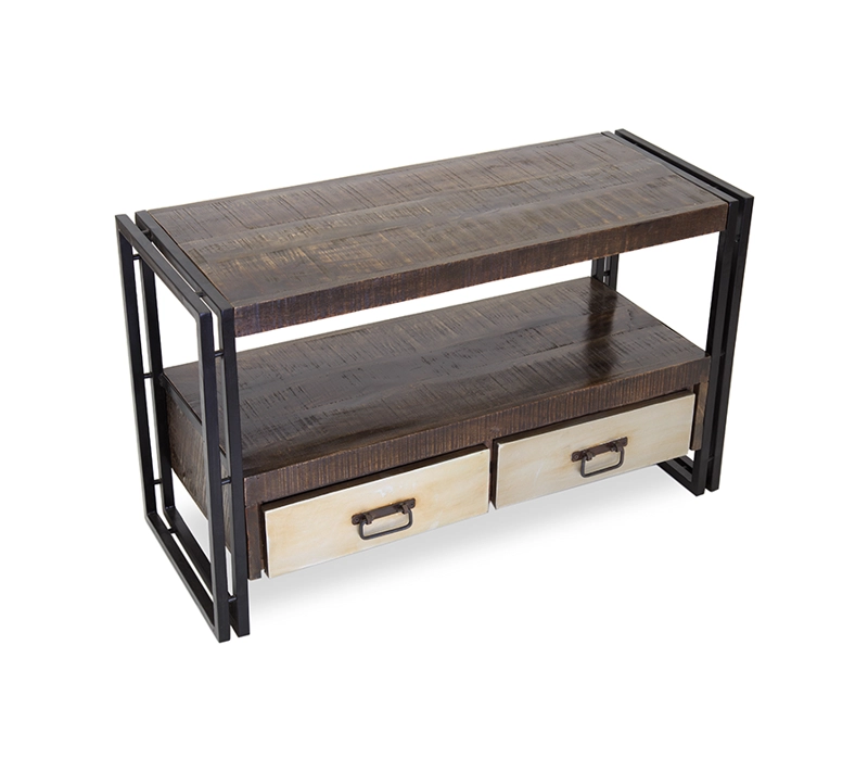 RACK DE TV DE ACERO Y MADERA SALASAR - MEYA MUEBLES - 1