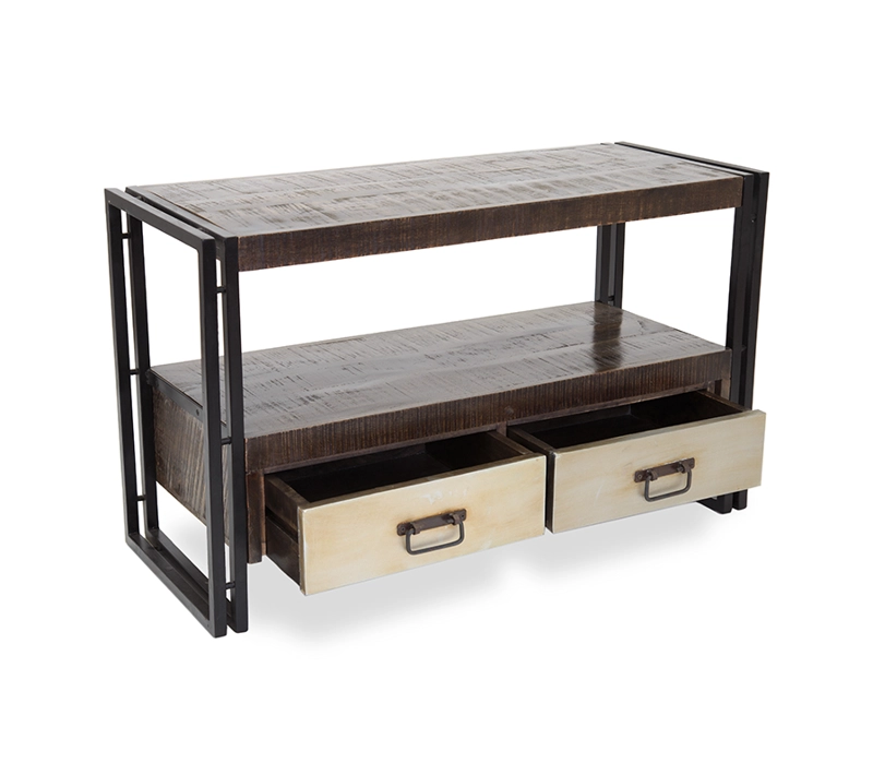 RACK DE TV DE ACERO Y MADERA SALASAR - MEYA MUEBLES - 4