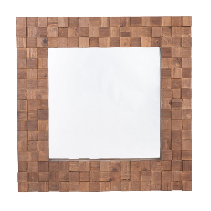 ESPEJO MEYA MUEBLES MORAN CUADRADO PARED ESTILO MOSAICO MADERA - 1