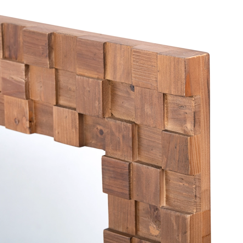 ESPEJO MEYA MUEBLES MORAN CUADRADO PARED ESTILO MOSAICO MADERA - 5