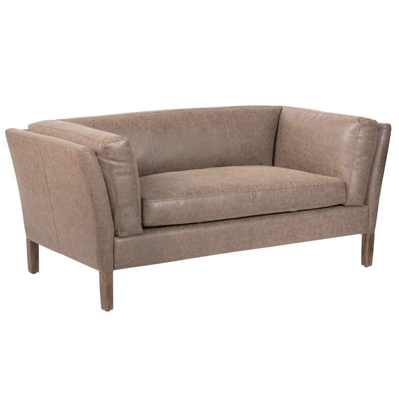 SOFÁ MEYA MUEBLES 2 CUERPOS ECO CUERO CAFÉ - 3