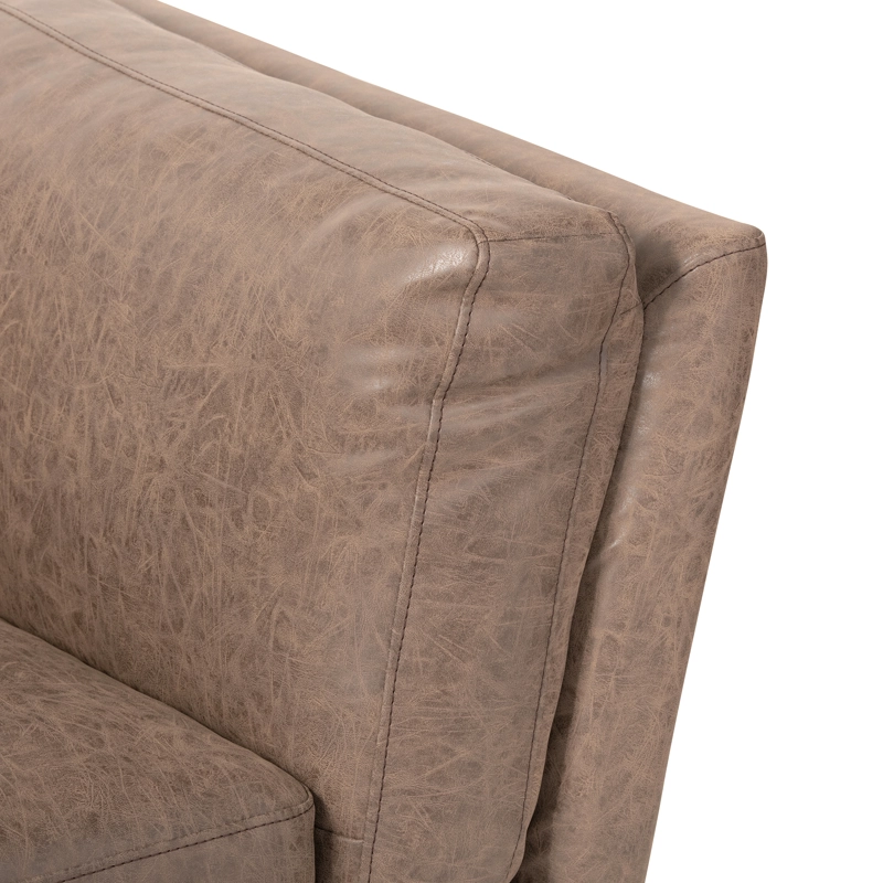 SOFÁ MEYA MUEBLES 2 CUERPOS ECO CUERO CAFÉ - 4