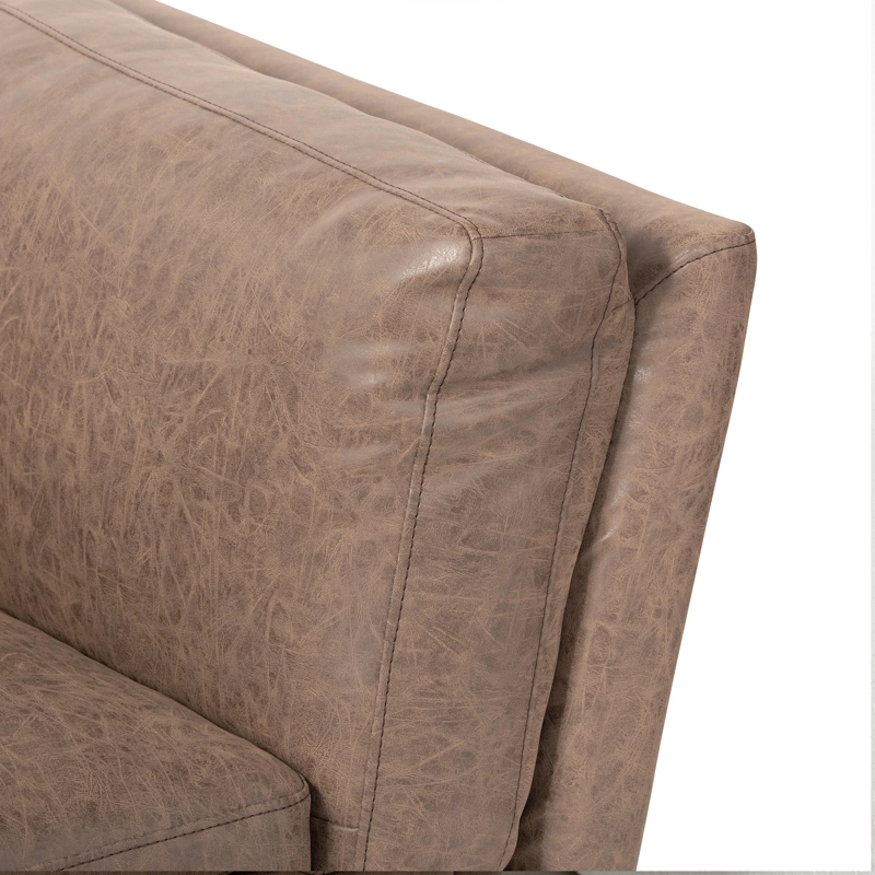 SOFÁ MEYA MUEBLES 3 CUERPOS ECO CUERO CAFÉ - 4
