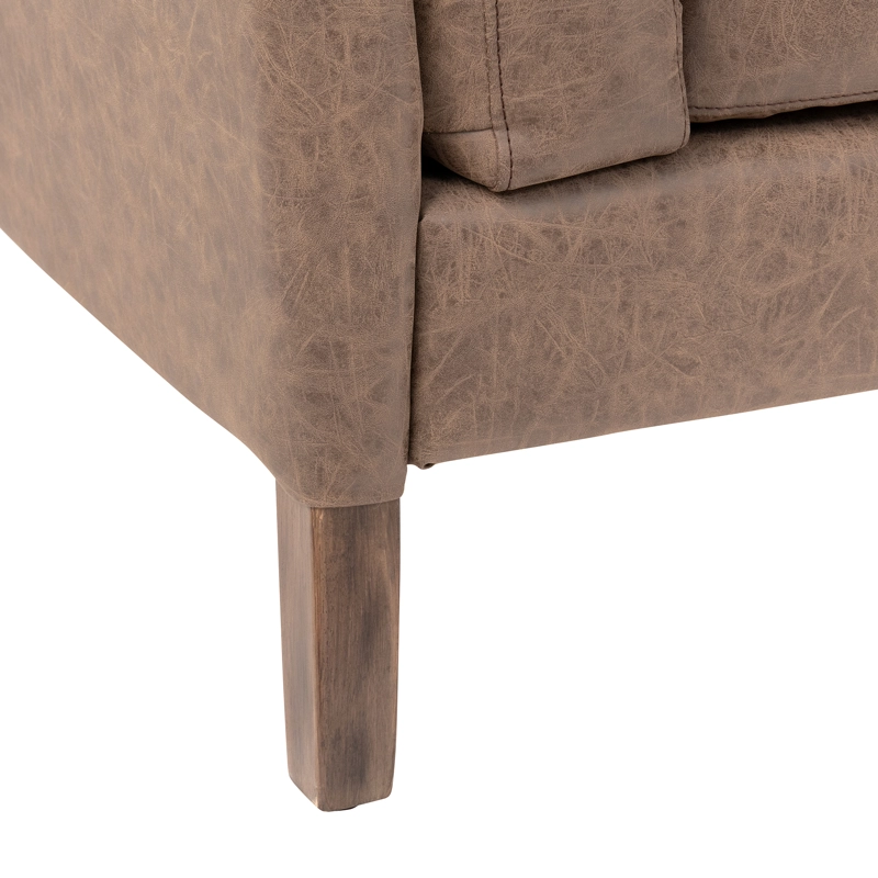 SOFÁ MEYA MUEBLES 3 CUERPOS ECO CUERO CAFÉ - 5