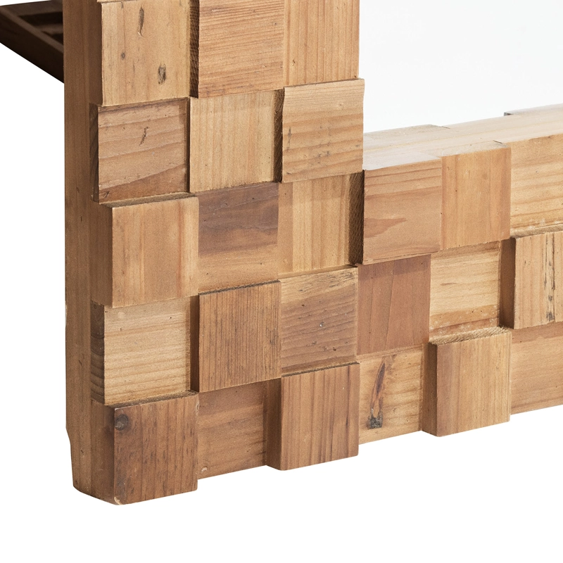 ESPEJO MEYA MUEBLES LONGAN PIE ESTILO MOSAICO MADERA - 7