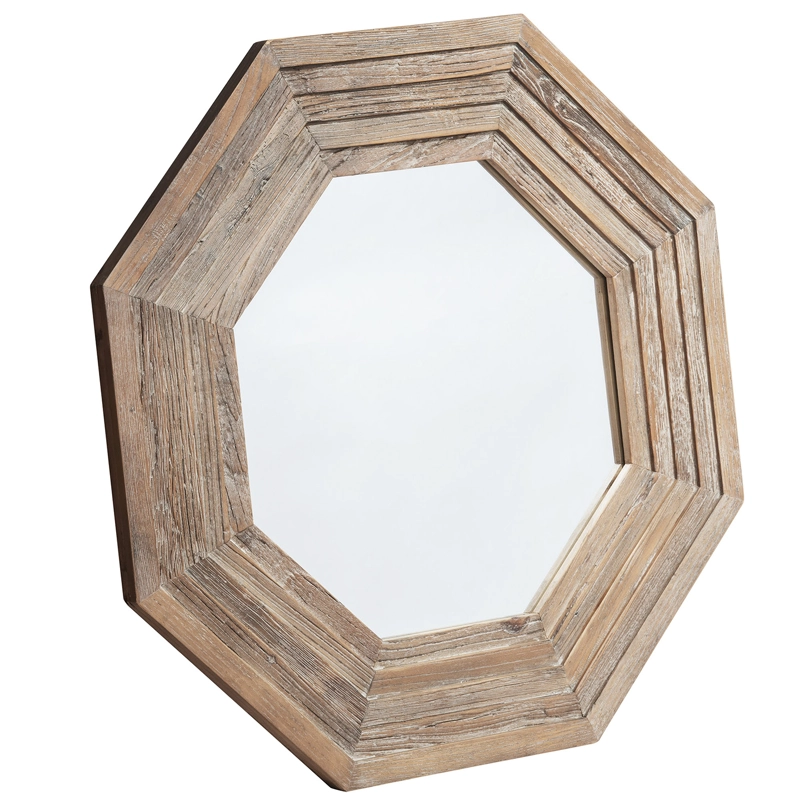 ESPEJO MEYA MUEBLES SAMARKA OCTOGONAL PARED MADERA - 3