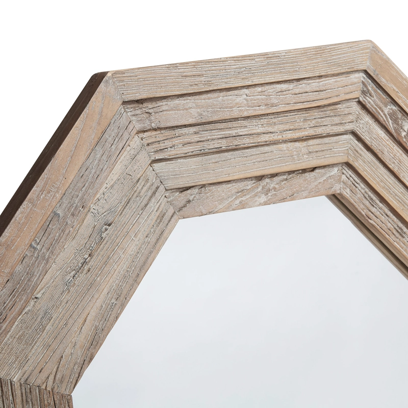 ESPEJO MEYA MUEBLES SAMARKA OCTOGONAL PARED MADERA - 4