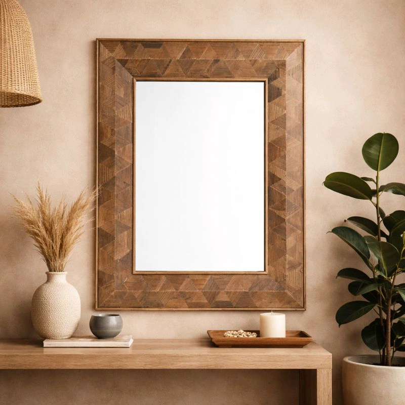 ESPEJO MEYA MUEBLES RECTANGULAR LIDOGA PARED MADERA - 2