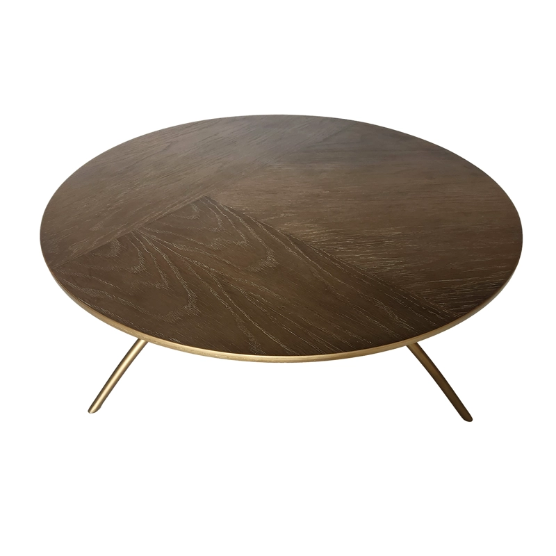 MESA CENTRO MEYA MUEBLES PARDA REDONDA MADERA ENCINA - 1