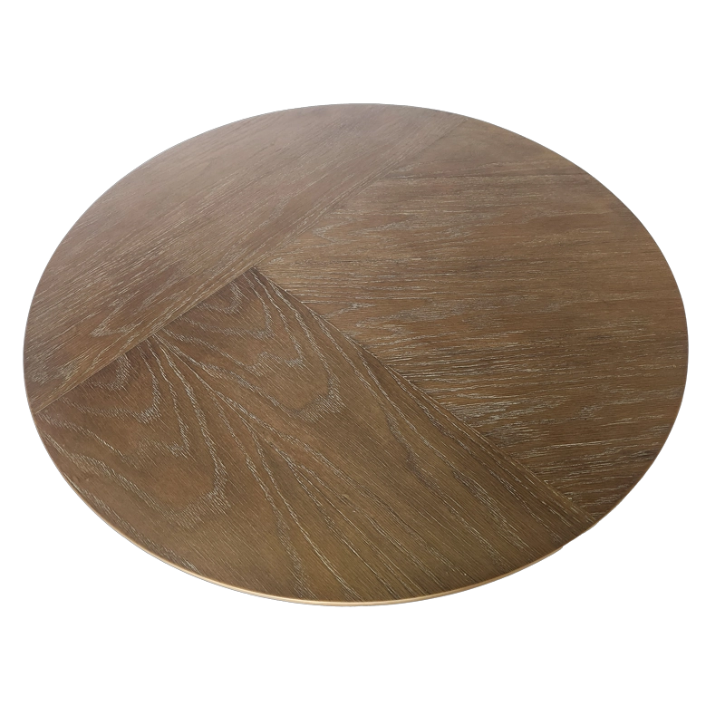 MESA CENTRO MEYA MUEBLES PARDA REDONDA MADERA ENCINA - 4