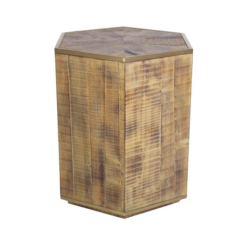 MESA LATERAL MEYA MUEBLES SIPING GEOMÉTRICA MADERA - 1