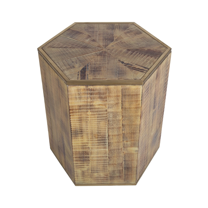 MESA LATERAL MEYA MUEBLES SIPING GEOMÉTRICA MADERA - 4