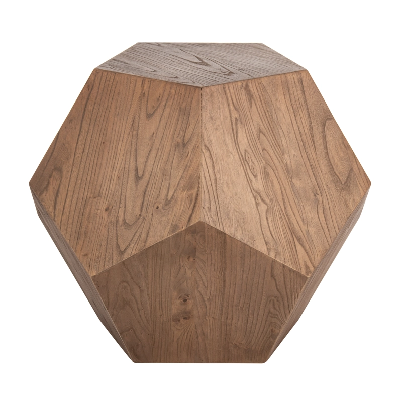 MESA LATERAL MEYA MUEBLES GEO GEOMÉTRICA MADERA OLMO - 3
