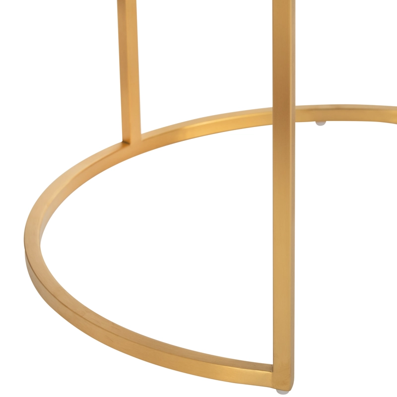 SET 2 MESAS MEYA MUEBLES TALERALES ACERO Y MADERA OLMO - 7