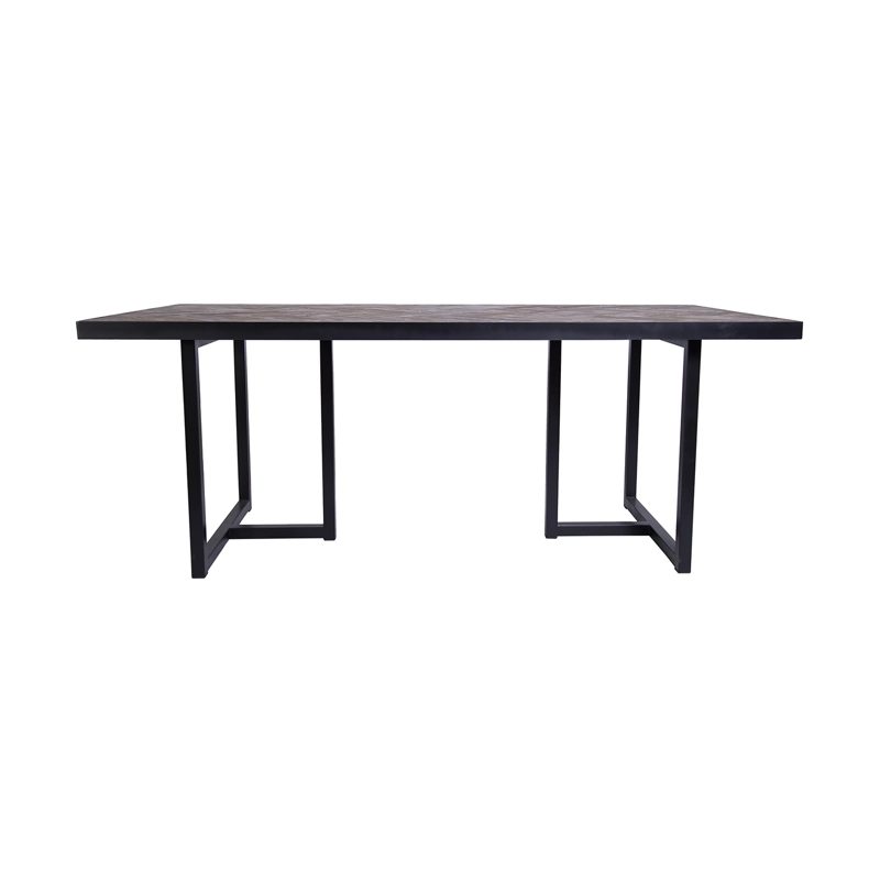 MESA COMEDOR MEYA MUEBLES DARJAN MADERA OLMO Y ACERO - 3
