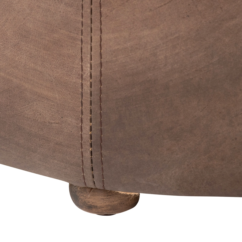 PISO MEYA MUEBLES YULIN CUERO CAFE ESTILO VINTAGE - 4