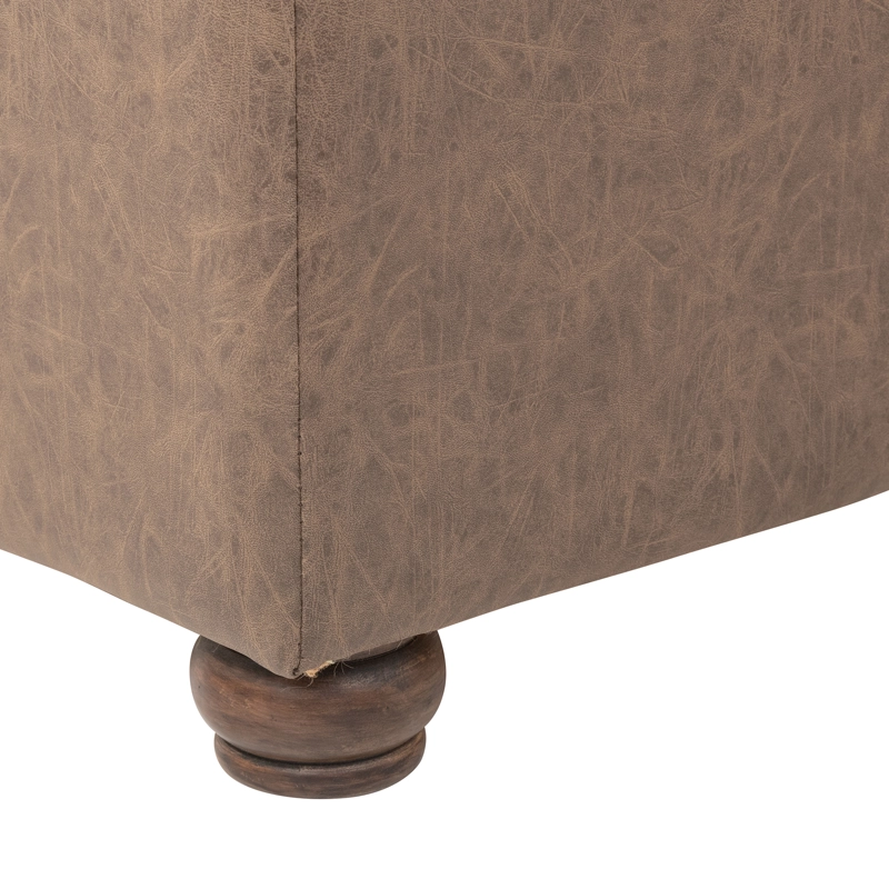 POUF Y BAÚL MEYA MUEBLES LIAO ECO CUERO GRIS - 6