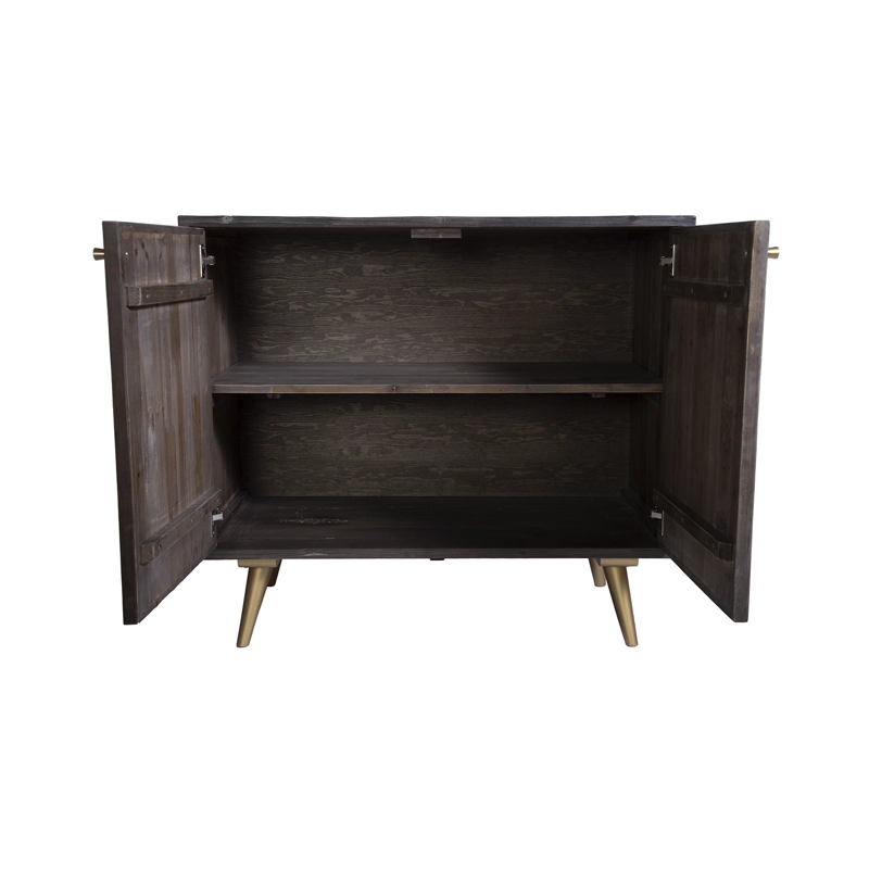 CÓMODA MEYA MUEBLES MADERA CARBON MONG ACERO - 4