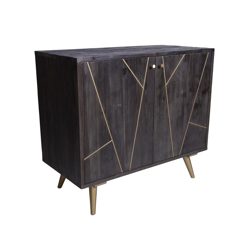 CÓMODA MEYA MUEBLES MADERA CARBON MONG ACERO - 5