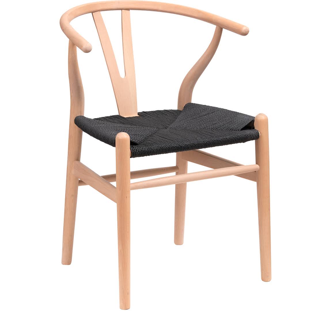 PACK X 2 UNIDADES SILLA COMEDOR WISHBONE NEGRA - 3