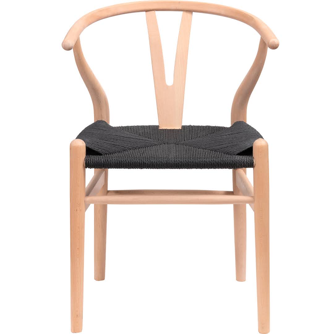 PACK X 2 UNIDADES SILLA COMEDOR WISHBONE NEGRA - 5