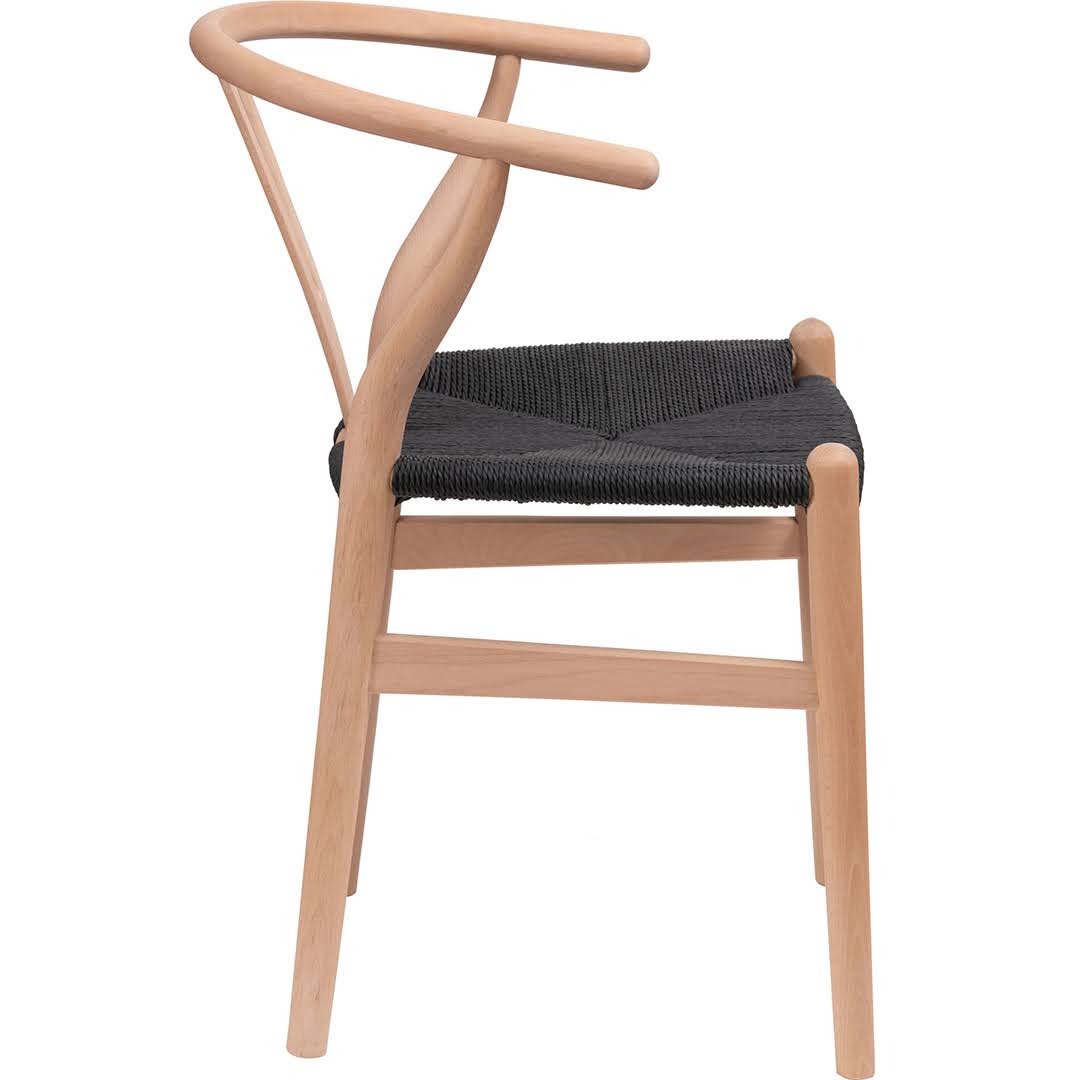 PACK X 2 UNIDADES SILLA COMEDOR WISHBONE NEGRA - 6