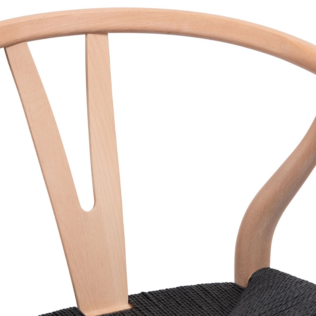 PACK X 2 UNIDADES SILLA COMEDOR WISHBONE NEGRA - 7