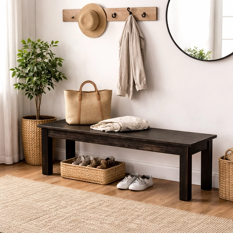 BANCA DE MADERA NEGRA LODI - MEYA MUEBLES - 2