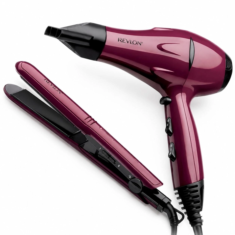 KIT SECADOR DE CABELLO REVLON RVBDR5230LA2 2000 W + ALISADOR PREMIUM PACK CERAMIC - 6