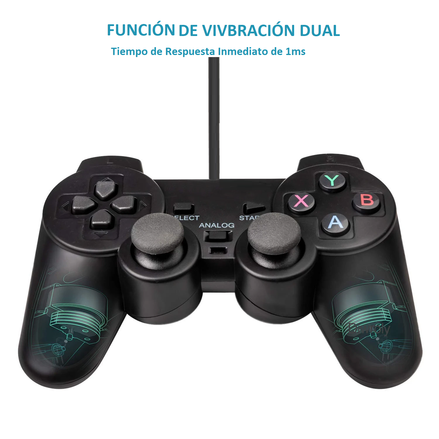 GAMEPAD DBLUE USB CON ANÁLOGOS BLACK DELUXE DBC1001 - 4