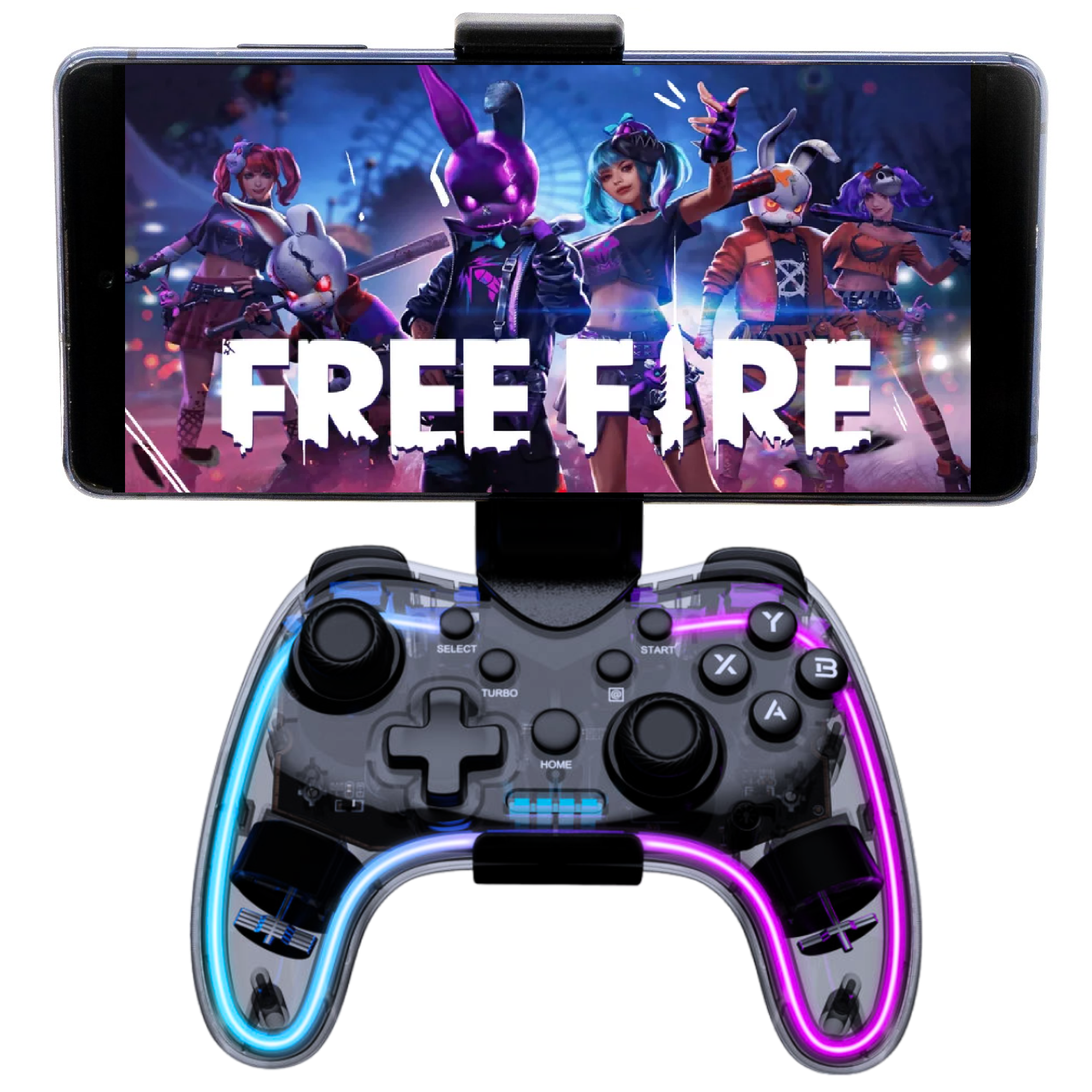 GAMEPAD UNIVERSAL TECMASTER INALÁMBRICO BLUETOOTH MULTIPLATAFORMAS DELUXE RGB - 5