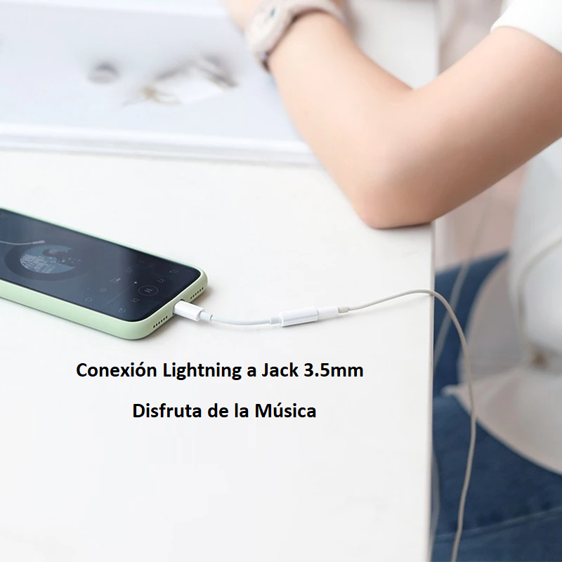 ADAPTADOR DE AUDIFONOS PARA IPHONE LIGHTNING A JACK 3.5MM - 8