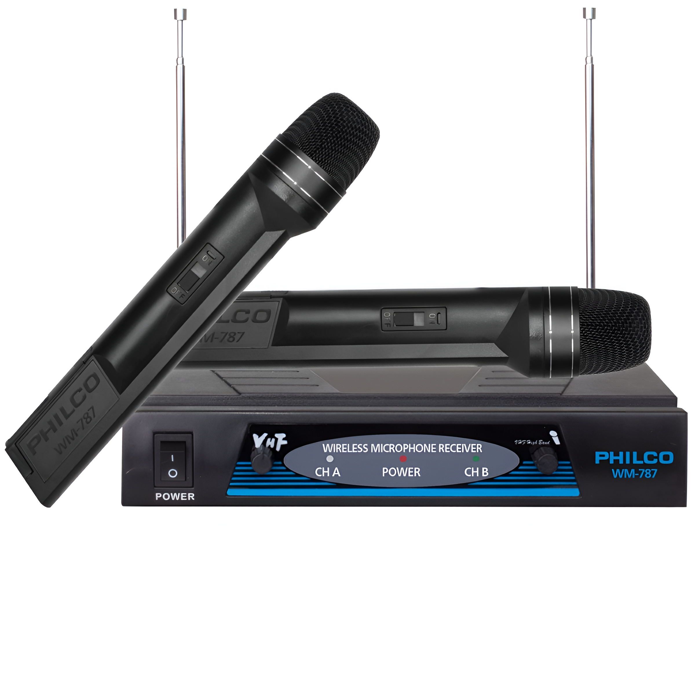 PACK DE 2 MICROFONOS INALAMBRICOS VHF PRO WM-787 AUDIO HD - 6