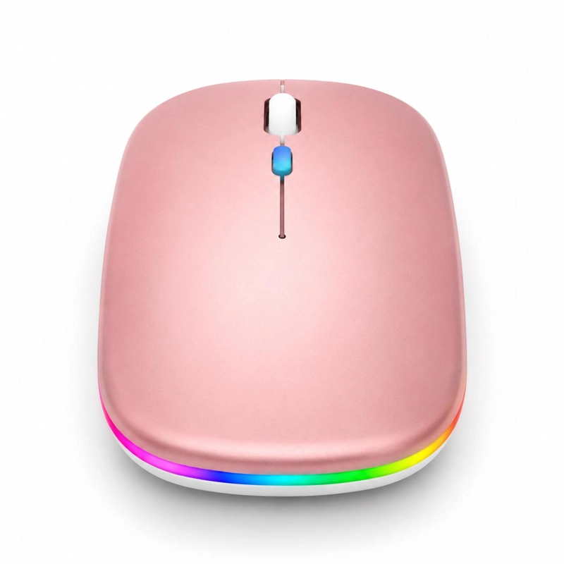 MOUSE INALÁMBRICO TECMASTER DUAL ROSADO RECARGABLE BLUETOOTH + USB 2G 100516-PINK - 2