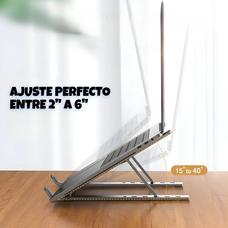 SOPORTE TECMASTER NOTEBOOKS Y MACBOOKS RETRÁCTIL ALUMINIO - 9