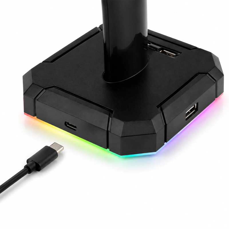 SOPORTE PARA AUDIFONOS REDRAGON SCEPTER CON HUB USB FULL RGB - 6