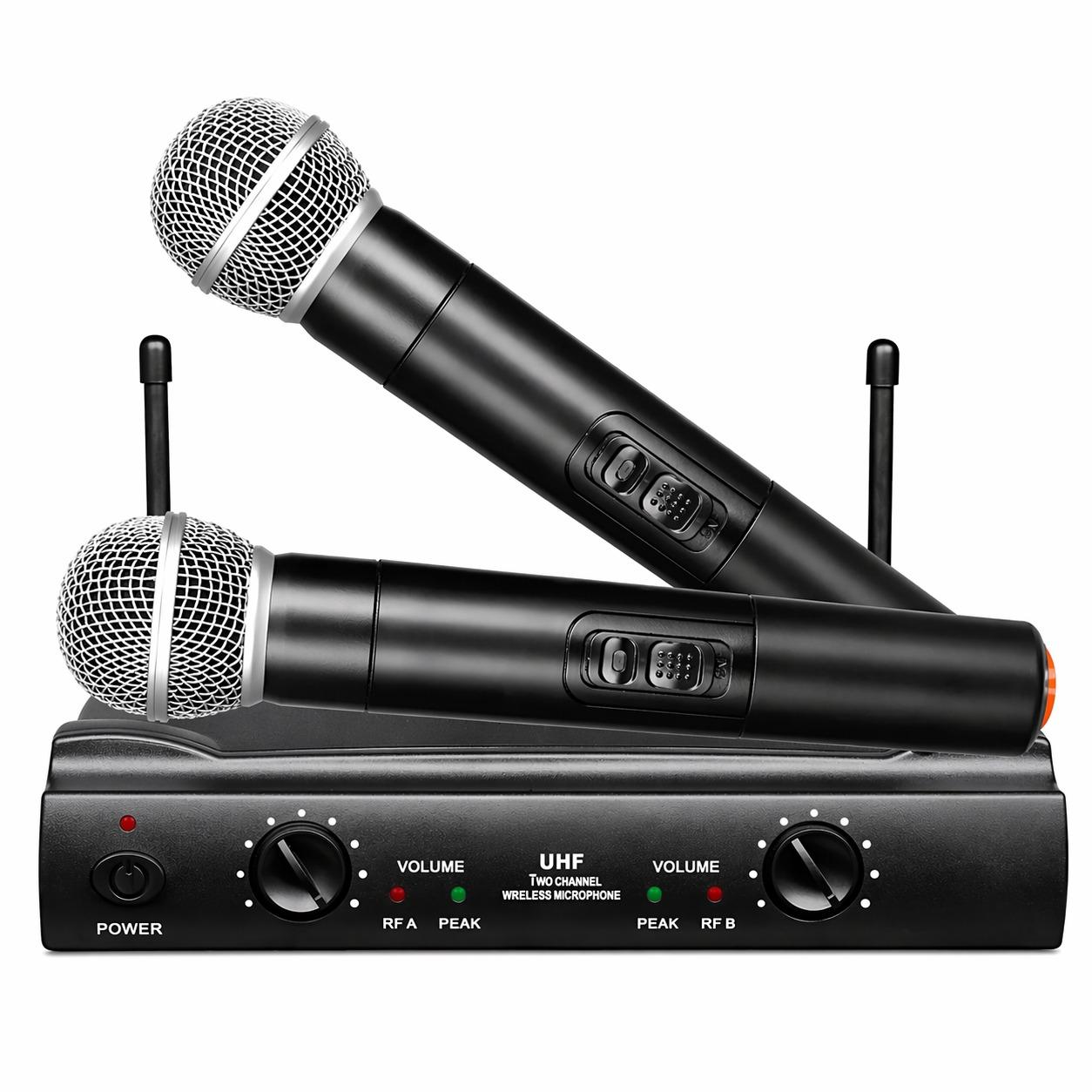 KIT DE MICRÓFONOS PHILCO WU-828 INALÁMBRICOS UHF PROFESIONALES HD - 2